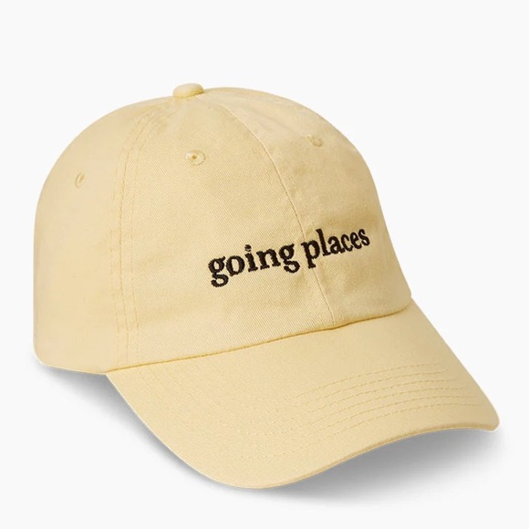 Summersalt Baseball Cap Yellow Embroidered Going Places NWT - Picture 1 of 5